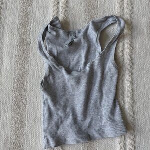 SKIMS Heather Gray Ribbed Tank Top